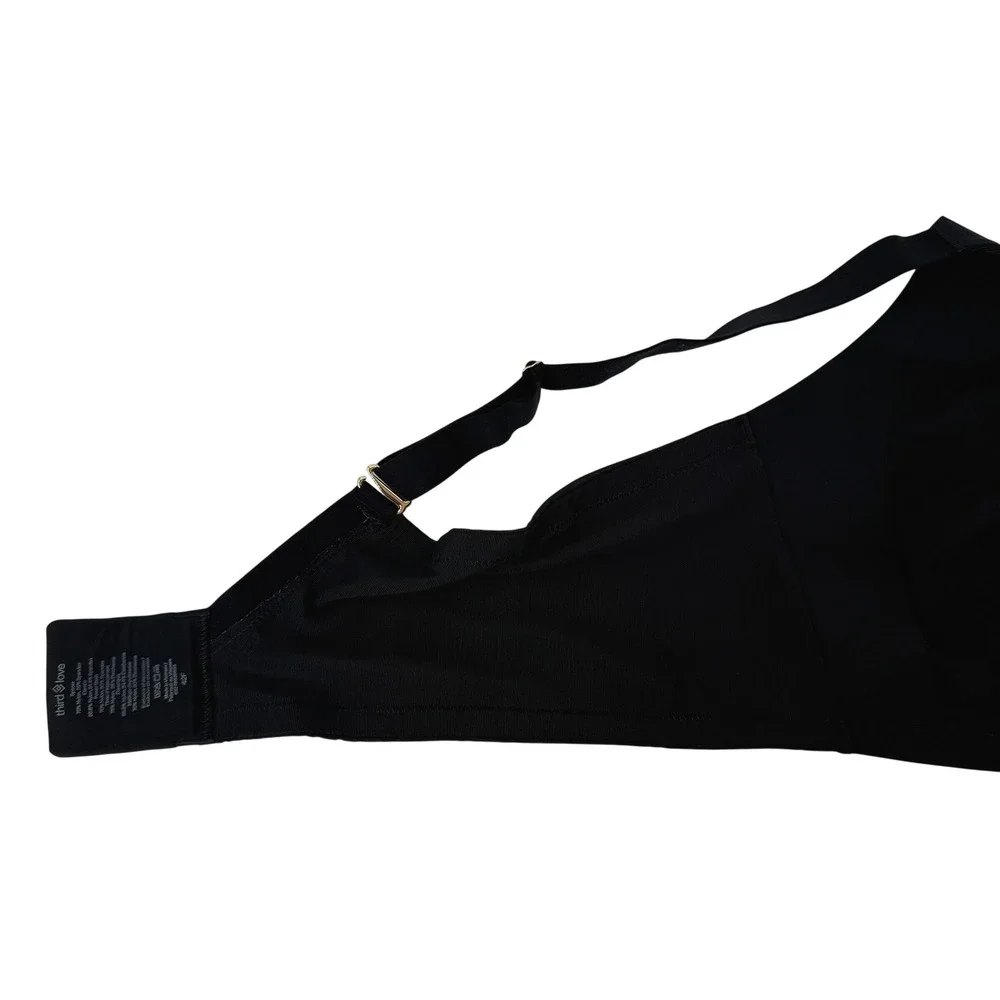 Thirdlove 24/7 Classic Wireless Crossover Minimizer Bra Black 42F Unlined Soft - Picture 3 of 7